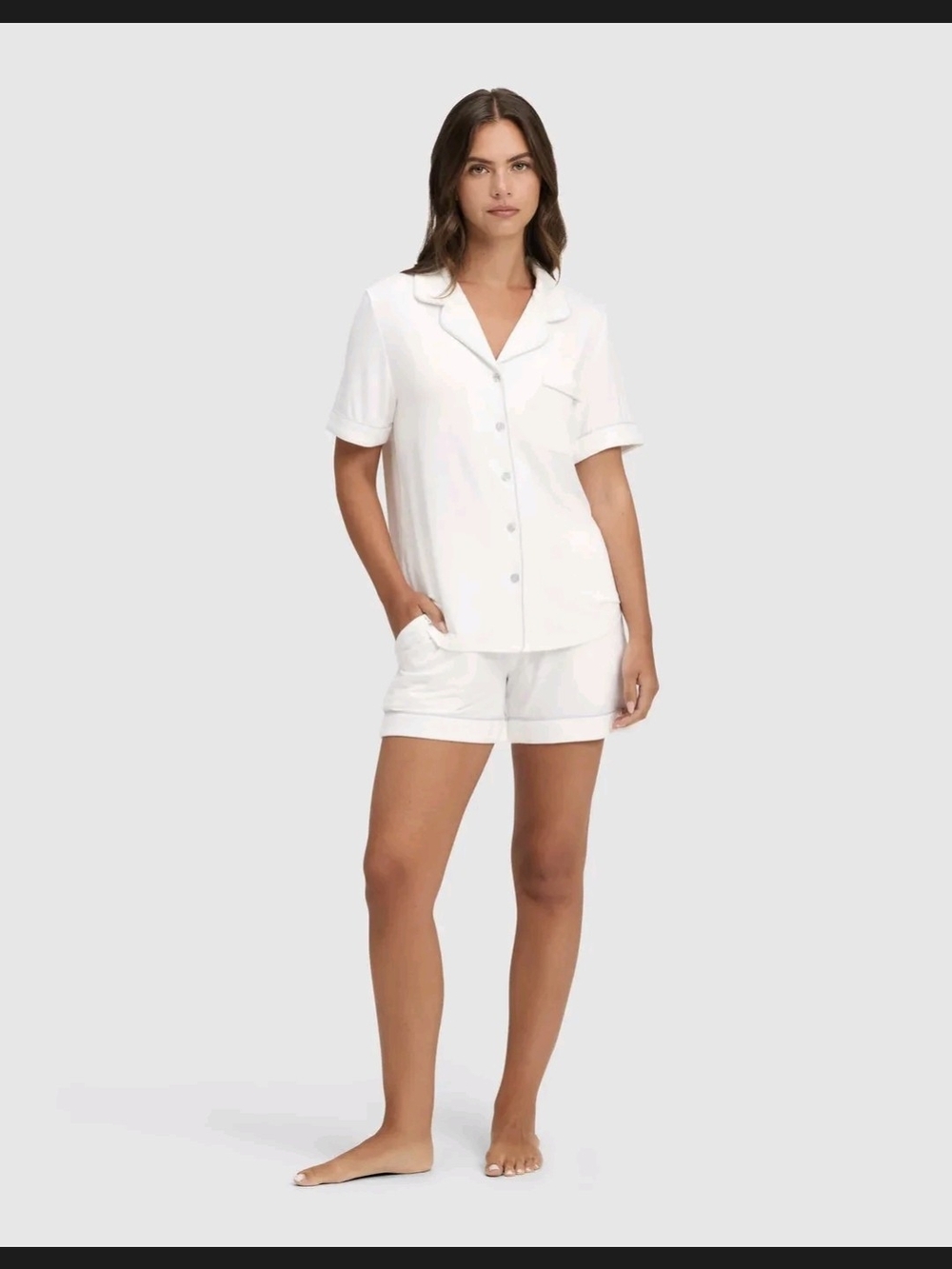 NWT COZY EARTH IVORY XXL Bamboo Short Sleeve Pajama Set